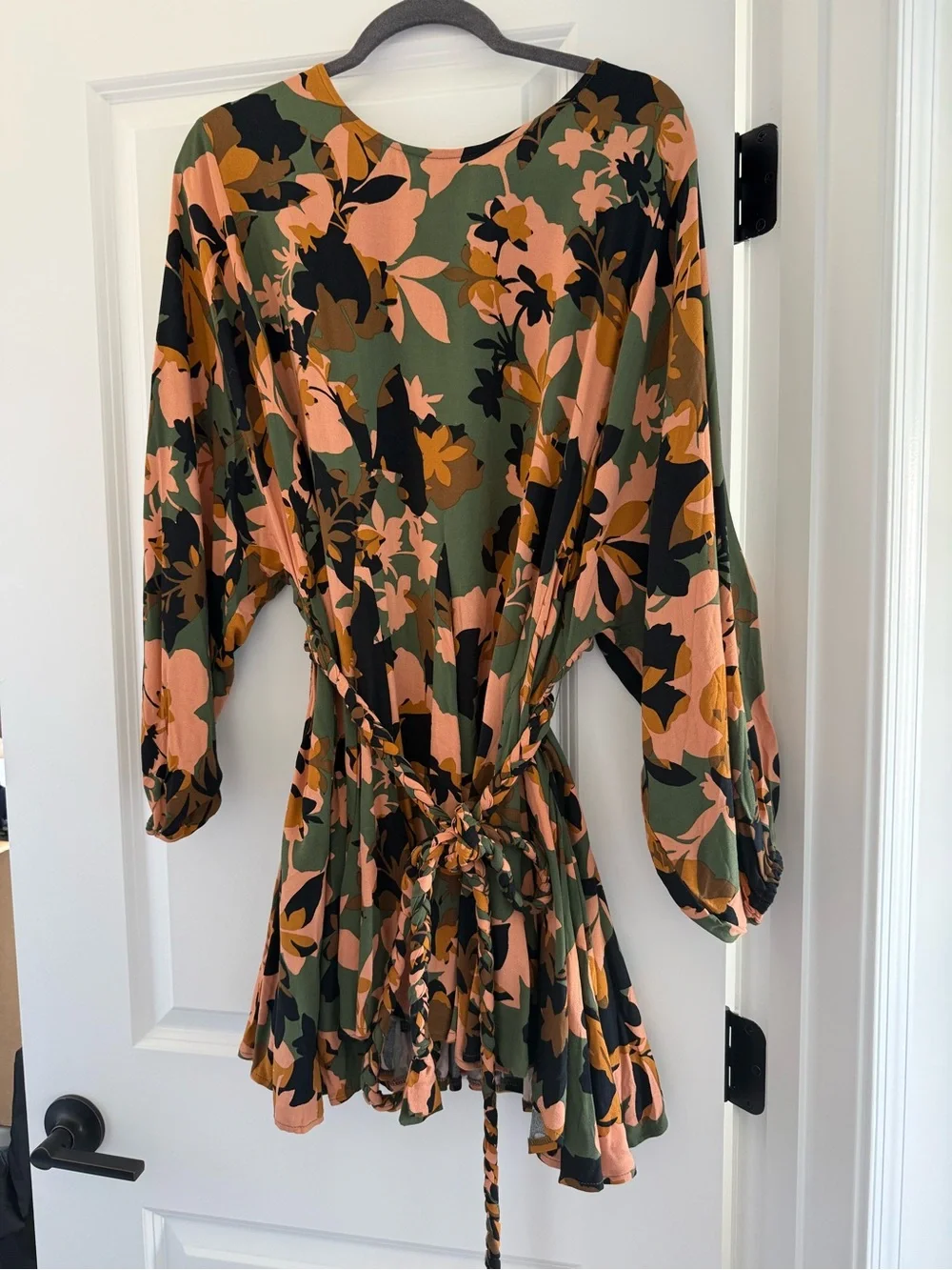 VICI Olive Green & Peach Floral Mini Dress - Picture 1 of 3